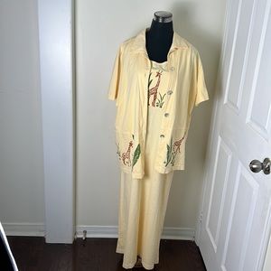 Cactus Savanna African Safari Vibe Maxi Sundress With Shirt Size Medium